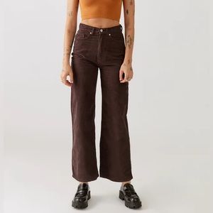 BDG Urban Outfitters High and Wide Corduroy Pant brown 27